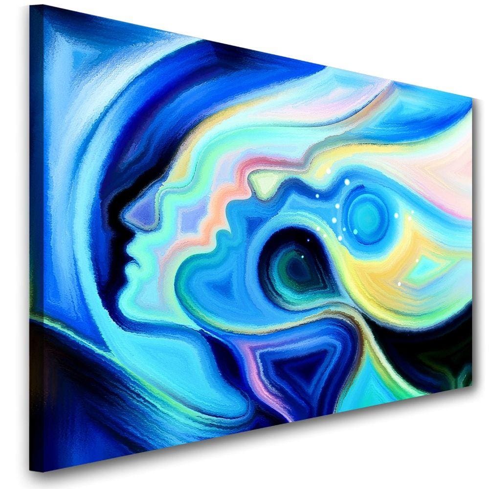 Quadro Figura Amor Face Azul