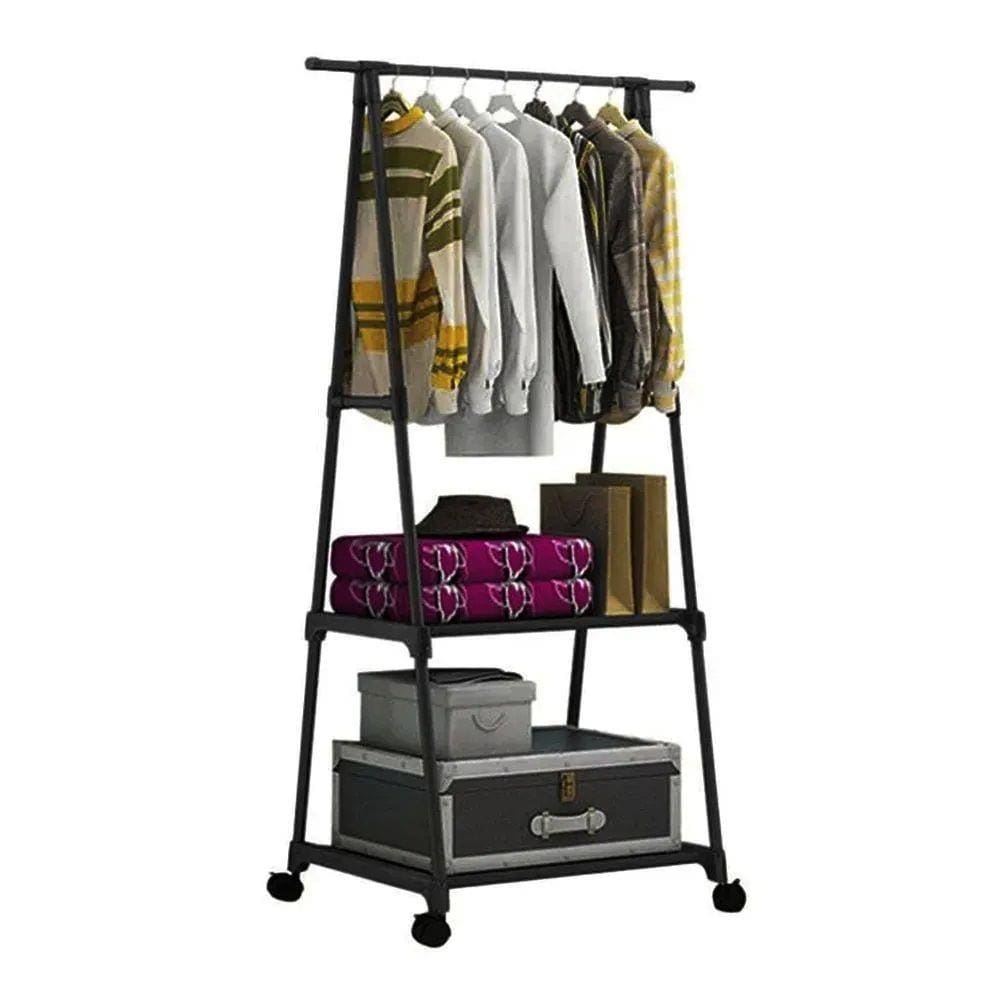Arara de Roupas Cabideiro Prateleira Sapateira Closet Multifuncional Com Rodas Organização Casa