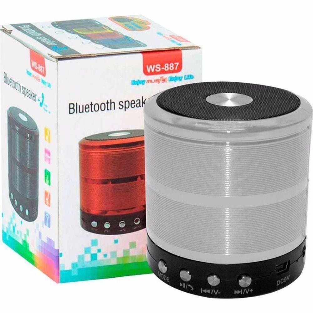 Caixa De Som Bluetooth Pendrive, Cartão Sd Rádio - Prata