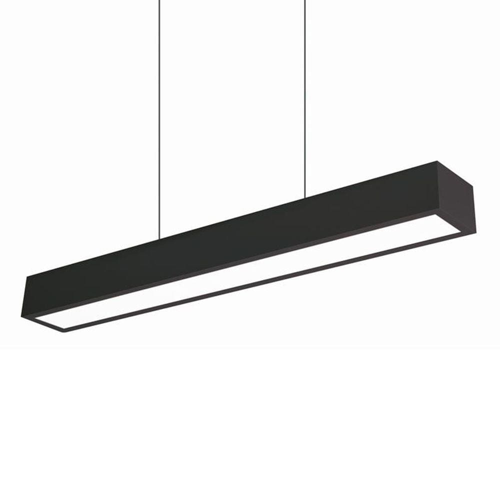 Lustre Pendente Newline Sobrepor V 468 Led Bivolt Preto 3000K Luz Amarela