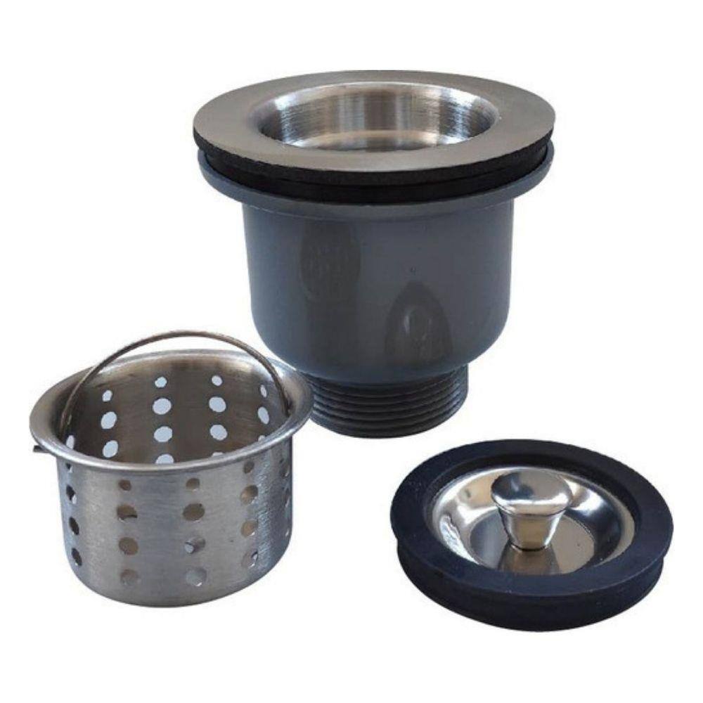 Válvula Higienica Cozinha 3 1/2 Inox Cesto E Tampa Antiodor