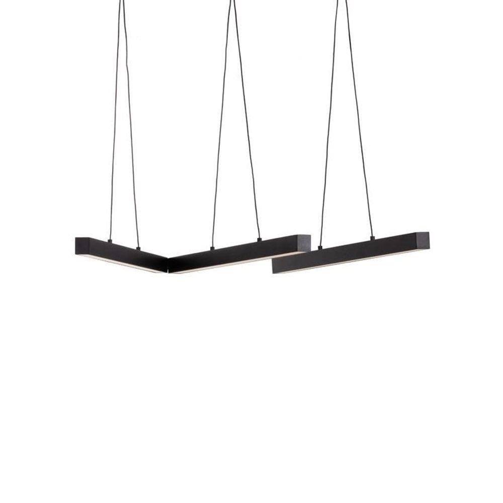 Lustre Pendente Newline Fit Led 725 Bivolt Preto 3000K Luz Amarela