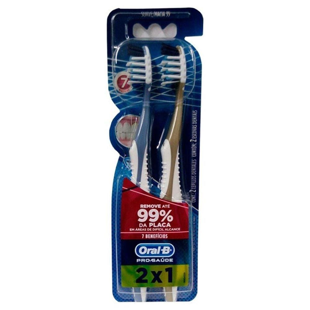 Escova Dental Oral B Pro Saúde 7 Benefícios Leve 2 Pague 1
