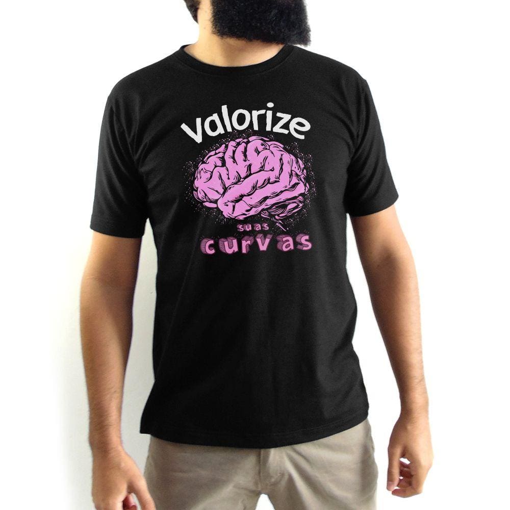 Camiseta Masculina Valorize Suas Curvas Preta