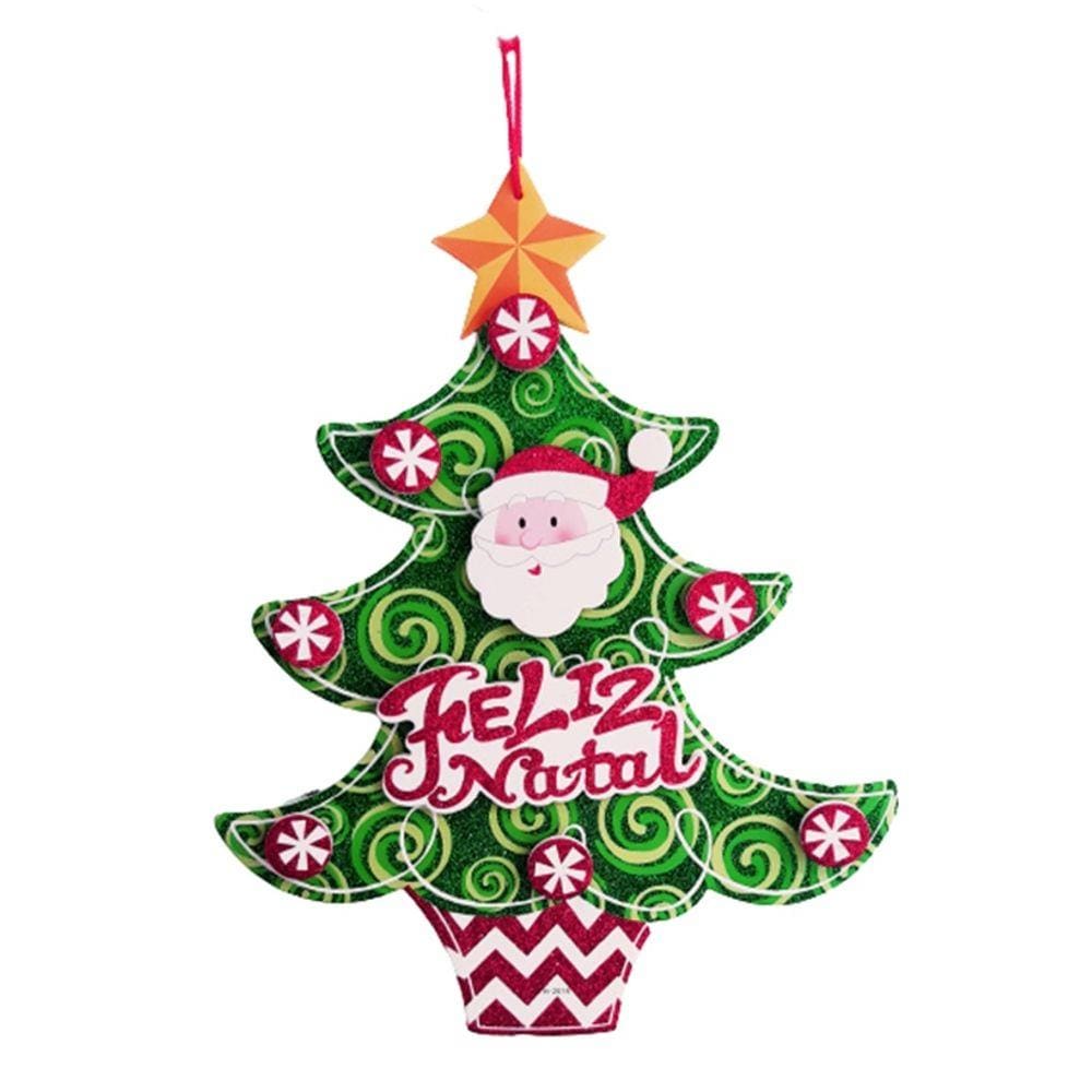 Enfeite Pendurar Feliz Natal Papai Noel Árvore de Natal 43cm