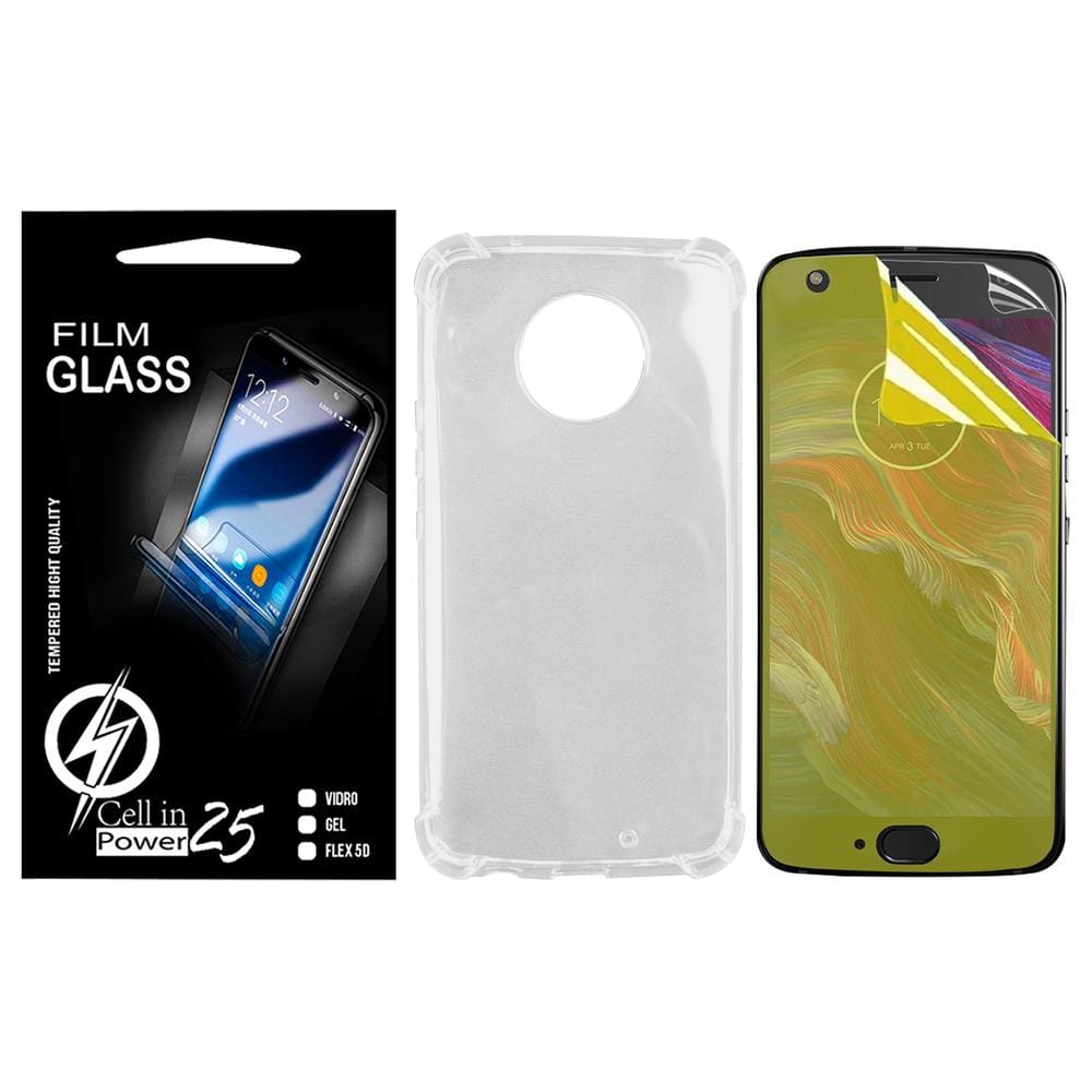 Película Gel + Capa Anti SHOCK Moto X4 XT1900 5.2 - Cell In Power25
