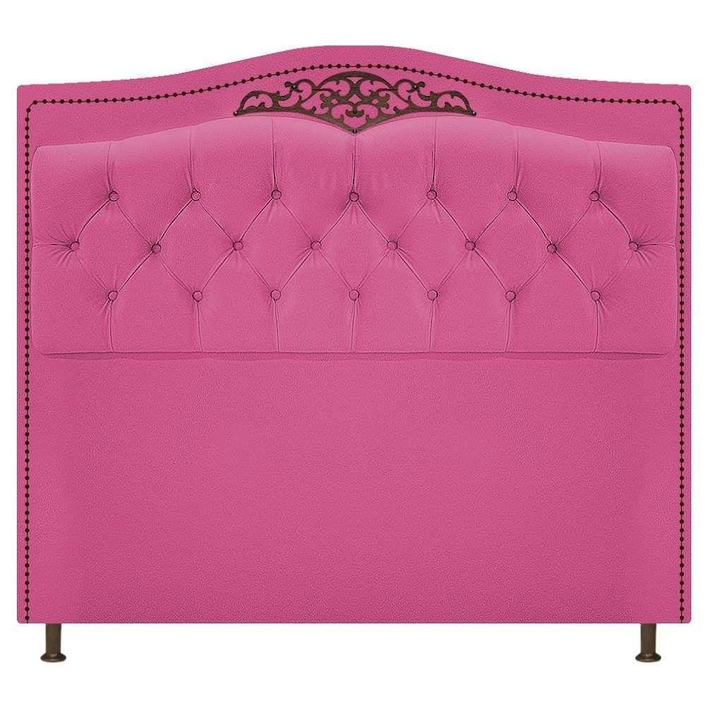 Cabeceira Estofada Yasmim 160 Cm Queen Size Suede Pink