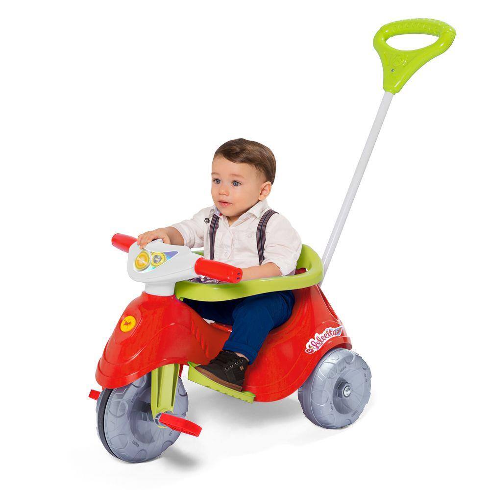 Triciclo Infantil Com Empurrador E Protetor 1-3 Anos Velotrol Lelecita  Motoquinha Presente P Criança | Extra