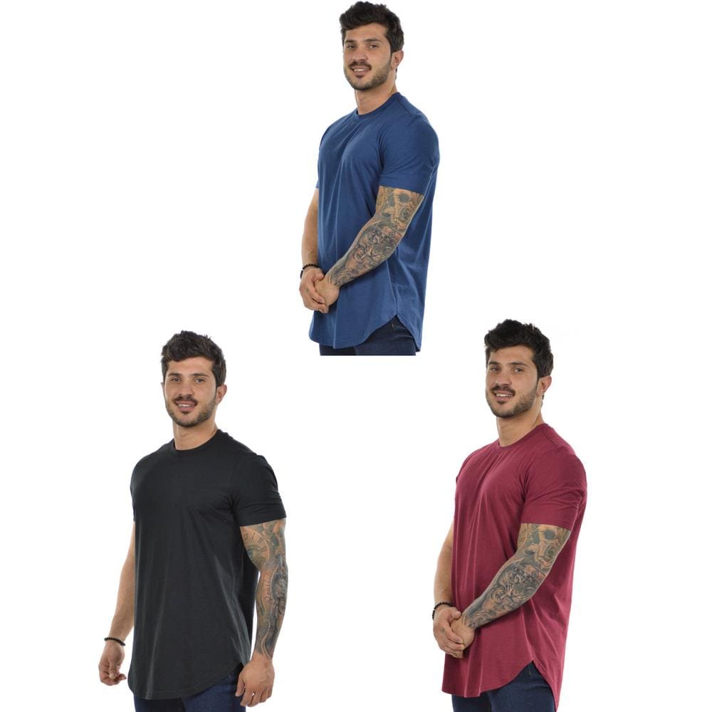 Kit 3 camisetas longa masculina fenomenal (sem elasticidade)