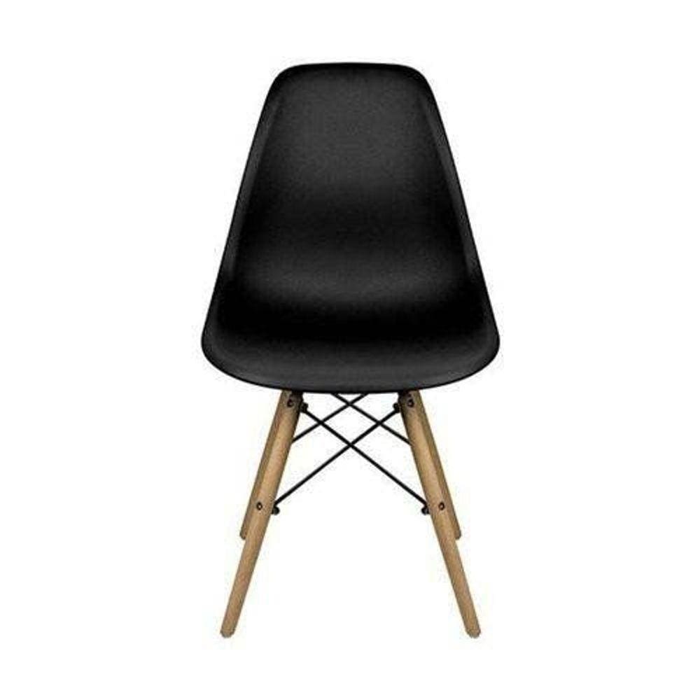 Kit 5 Cadeiras Eiffel Sala Jantar Cozinha Escritório Charles Eames Preta