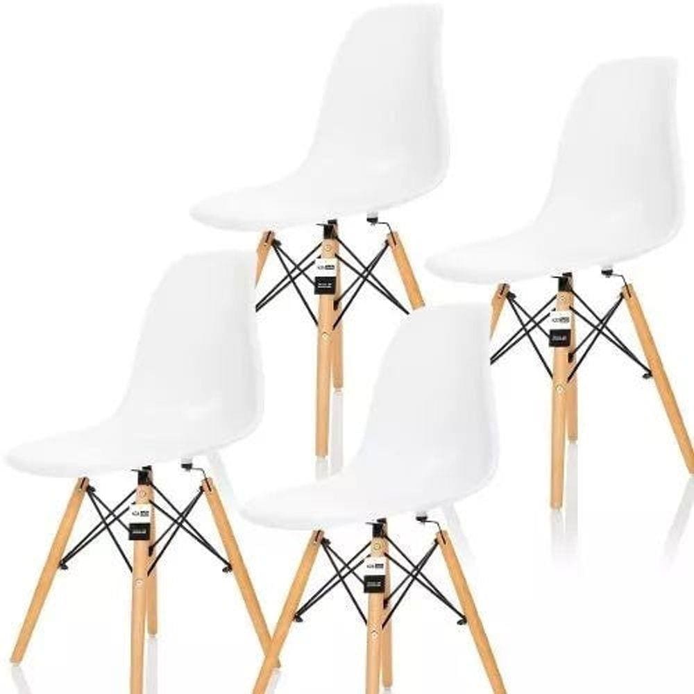 Conjunto 4 Cadeiras Charles Eames Eiffel - Branca KZA BELA