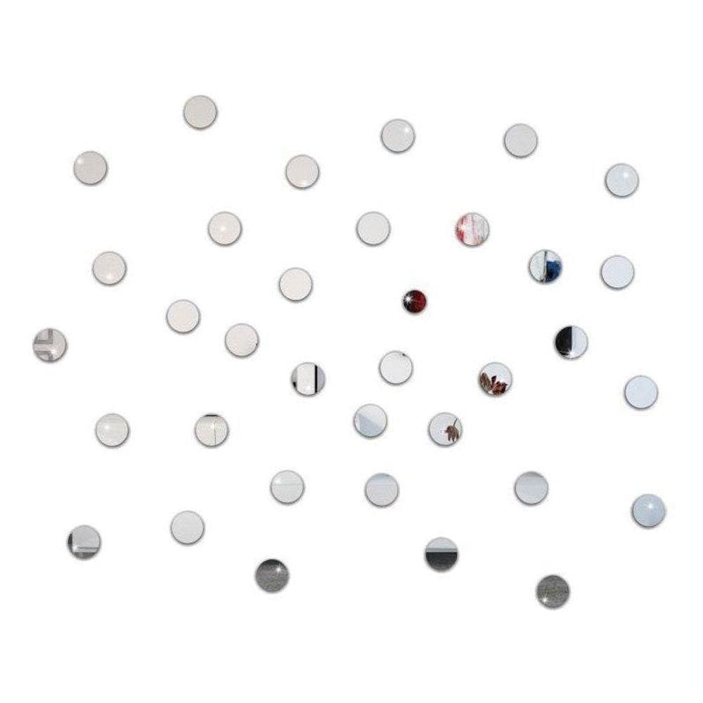 Kit 35 Espelhos Círculo Em Acrílico Decorativo CR205