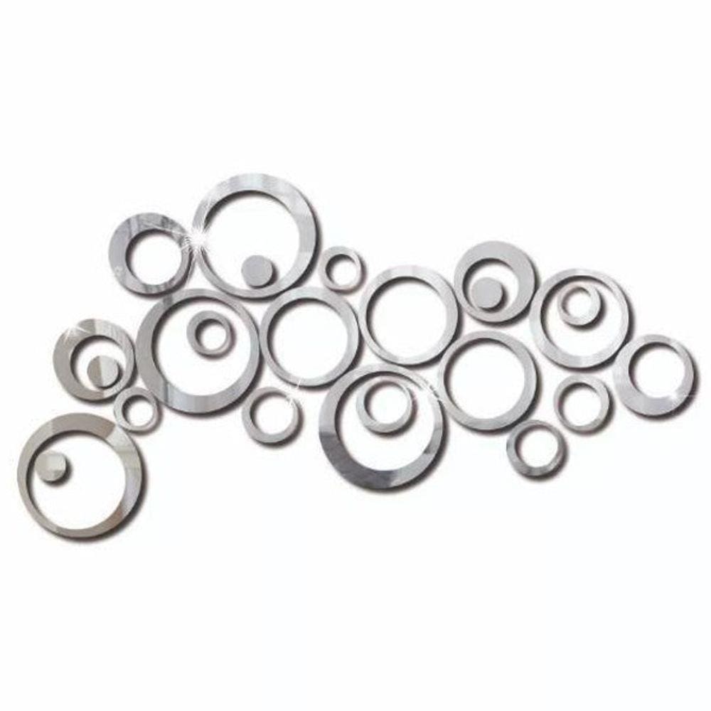 Espelho Abstrato Decorativo Em Acrílico Círculos Criativos