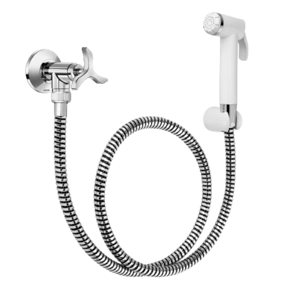 Ducha Higiênica Íntima Com Registro Cromado Nova Pertutti Gatilho Branco 1/4 Volta DN15 Docol