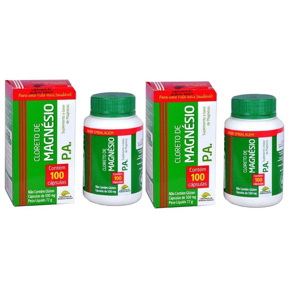 Kit Cloreto De Magnésio Pa 500Mg Medinal 100Caps - 2 Unidades