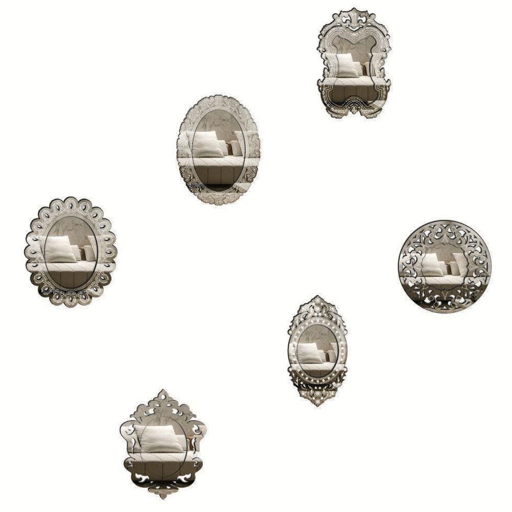 Kit Mini Espelhos Decorativos Venezianos Taranto 6 Peças