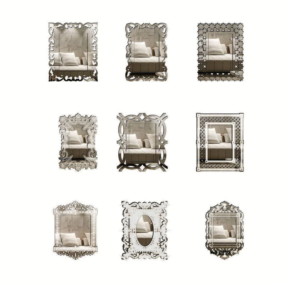 Mini Espelhos Decorativos Venezianos Pegui Foggia 9 Peças