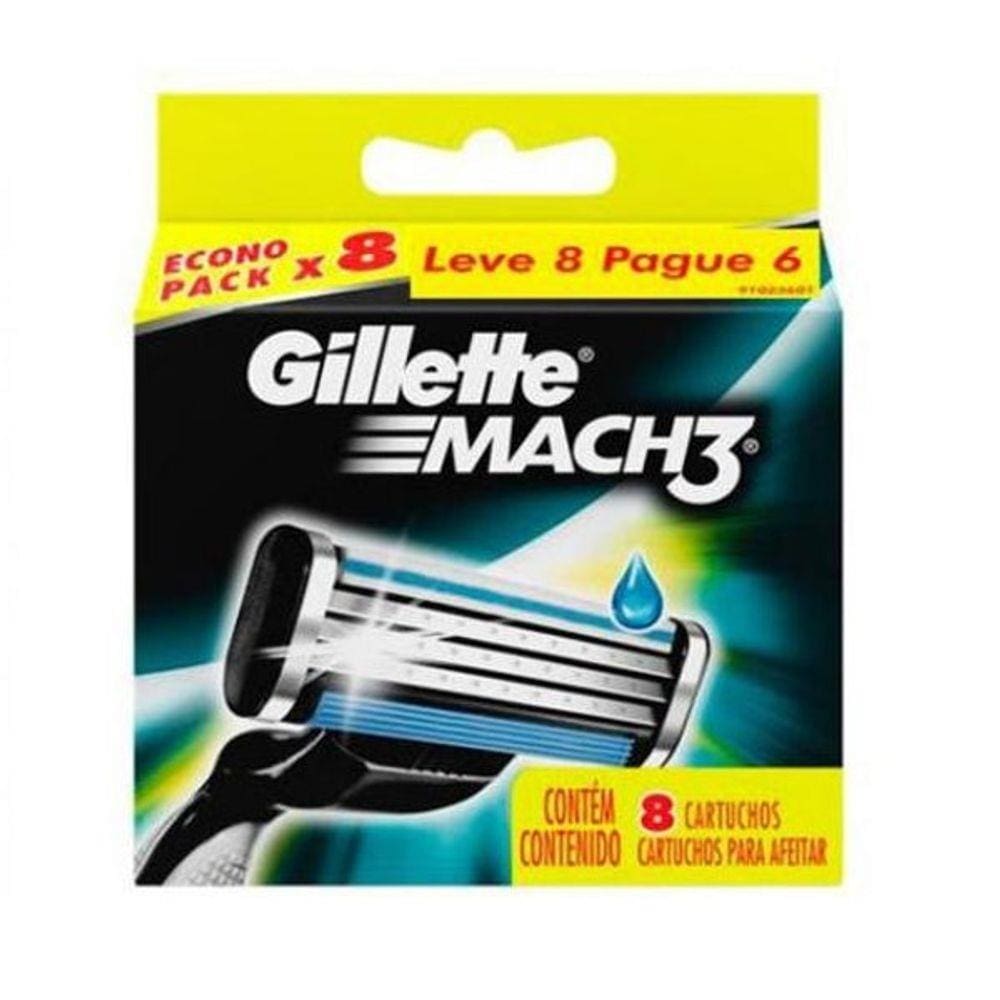 Carga para Aparelho de Barbear Gillette Mach3 - 8 Cartuchos