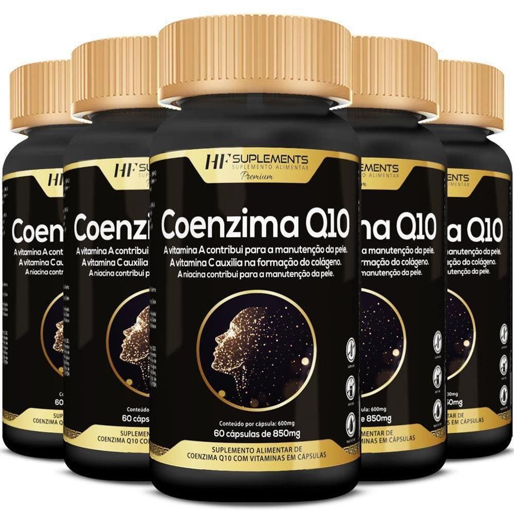 Kit 5x Coenzima Q10 Vitamin Complex 850 Mg 60 Caps