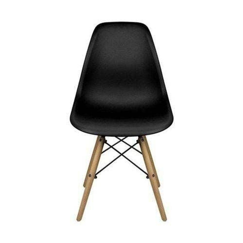 Kit 5 Cadeiras Eiffel Sala Jantar Cozinha Escritório Charles Eames Preta