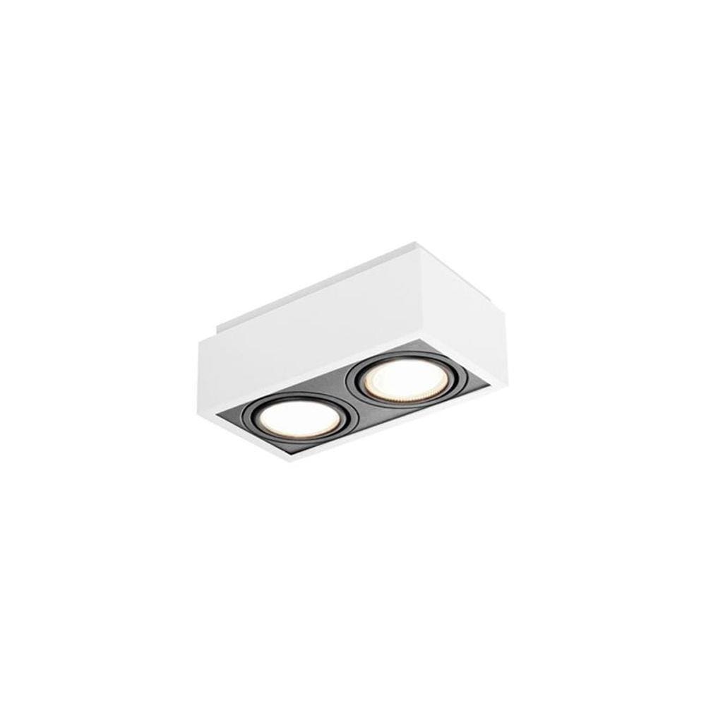 Spot de Sobrepor Newline Box para 2 Lâmpadas MR16 GU10 Bivolt Branco