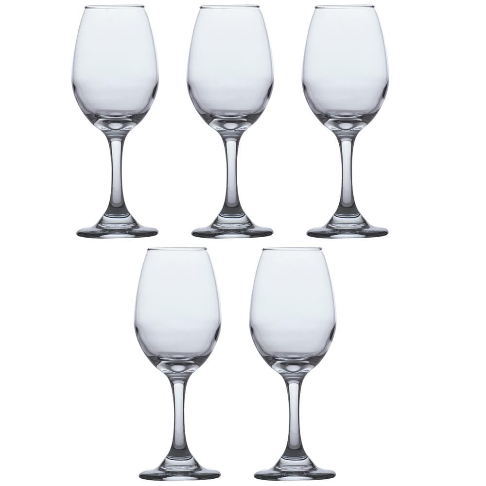 5 Taças de Vidro Resistente Vinho Tinto e Agua 318ml Luxo