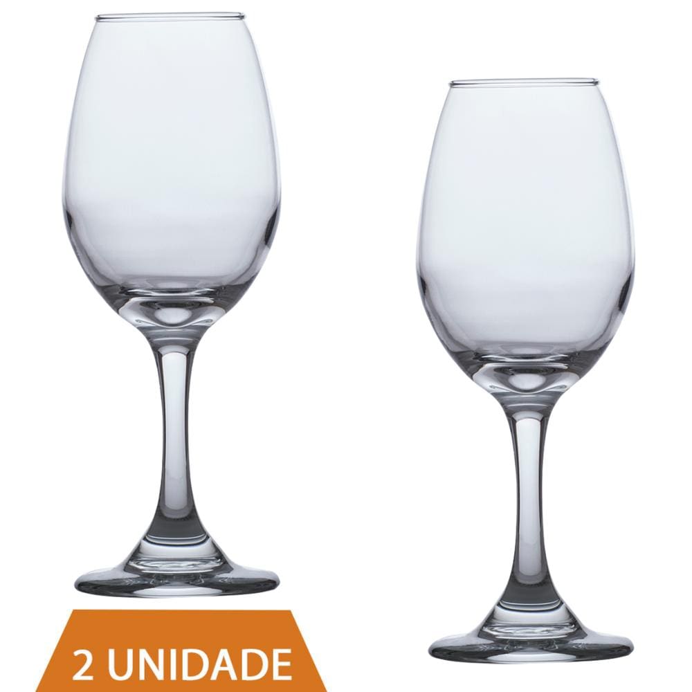 Conjunto Taças de Vidro 318ml Agua e vinho Tinto Luxo 2 Un