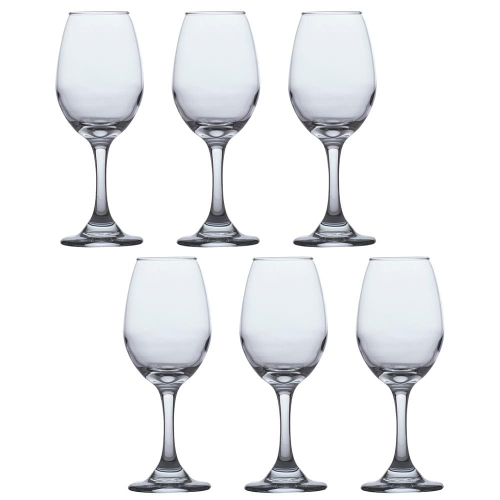 6 Taças de Vidro Resistente Vinho Tinto e Agua 318ml Luxo