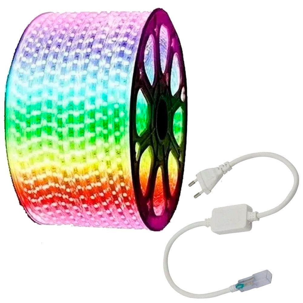 6 Metros Mangueira Chata Silicone Led RGB 500LM + Fonte