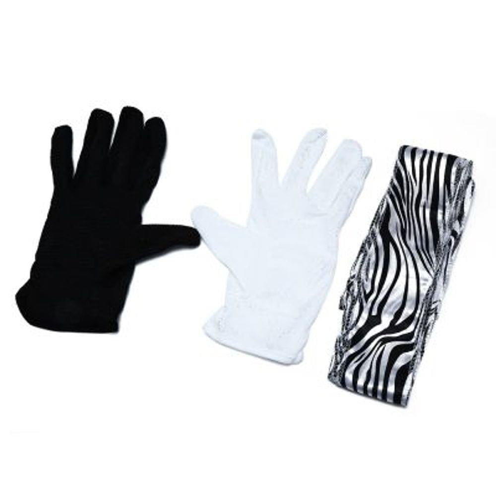 Luvas Em Streamer Zebra - Black And White Gloves To Zebra Streamer R+