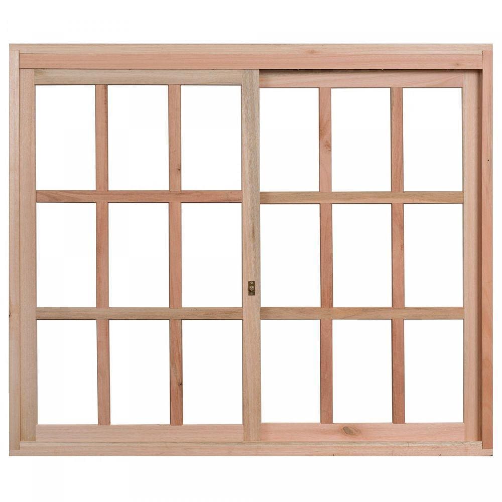 Janela com Caixilhos para Vidros Quadriculados de Correr 120x140cm Rondosul Natural