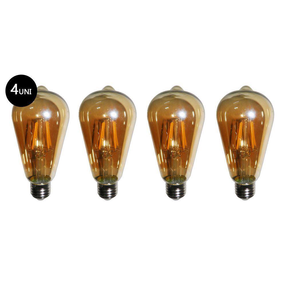 Lampadas de Led Kit 4 Multi Filamento Retro Vintage Bivolt 30W Iluminação