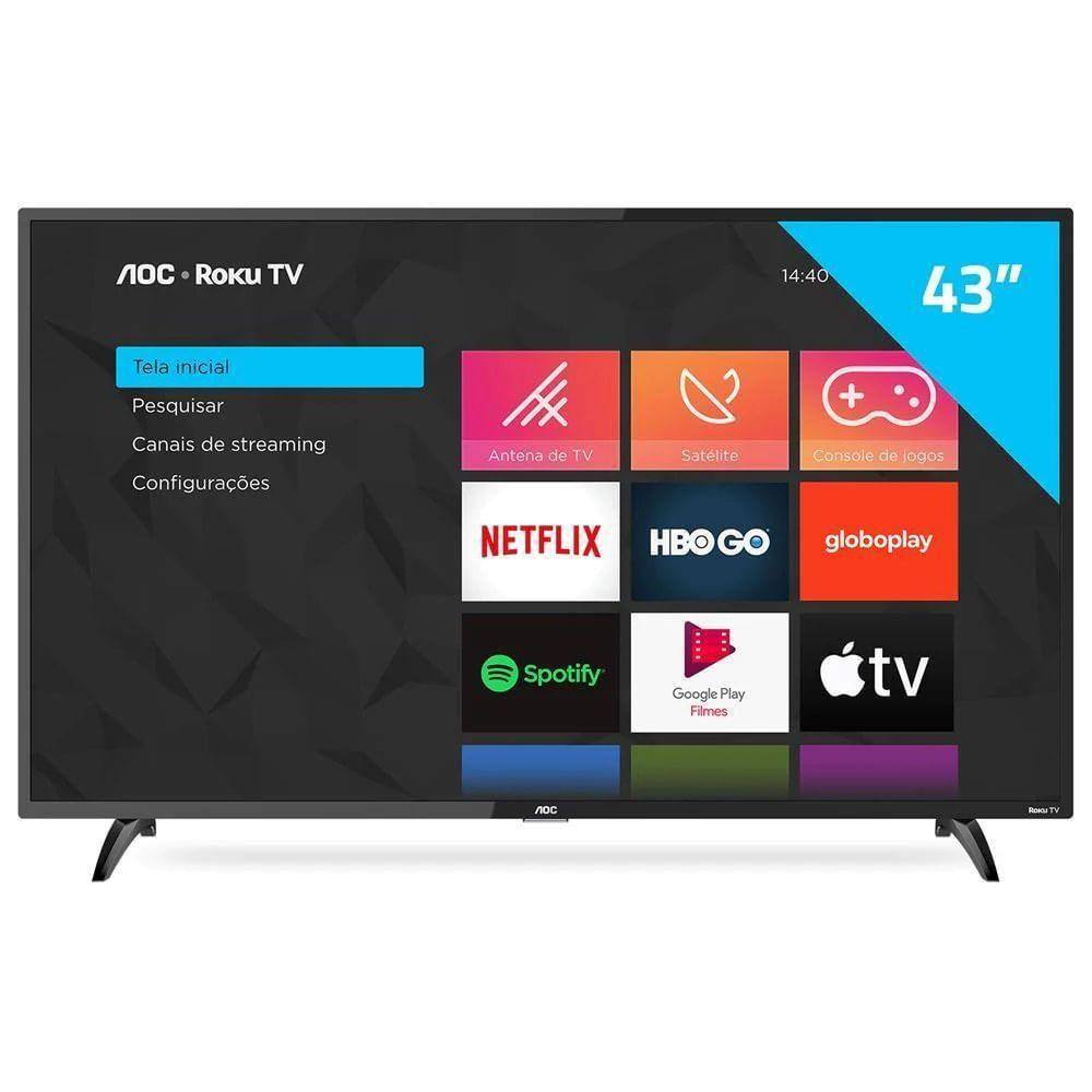 Smart TV Full HD LED 43” AOC 43S5195/78G - Wi-Fi 3 HDMI 1 USB