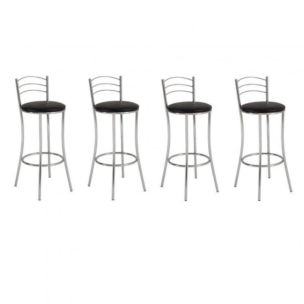 Conjunto 4 Banquetas Alta 3 Arames Unimóvel Cromado