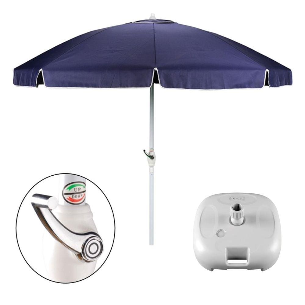 Kit Guarda Sol Alumínio 2,50 Metros Com Manivela + Base - Mor