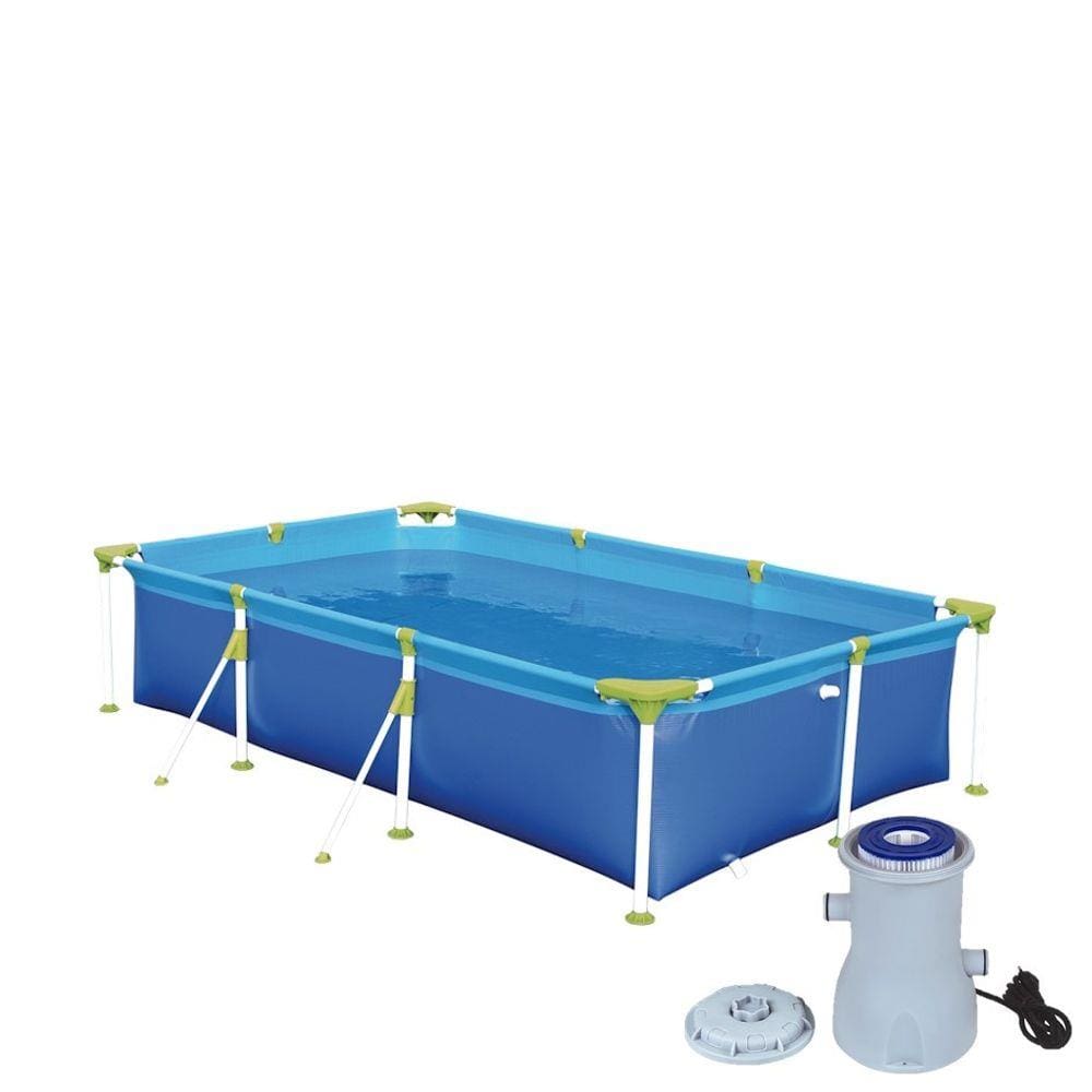 Kit Piscina Premium 2500 Litros Retangular Estruturada + Filtro Bomba 2200 L/h - Mor
