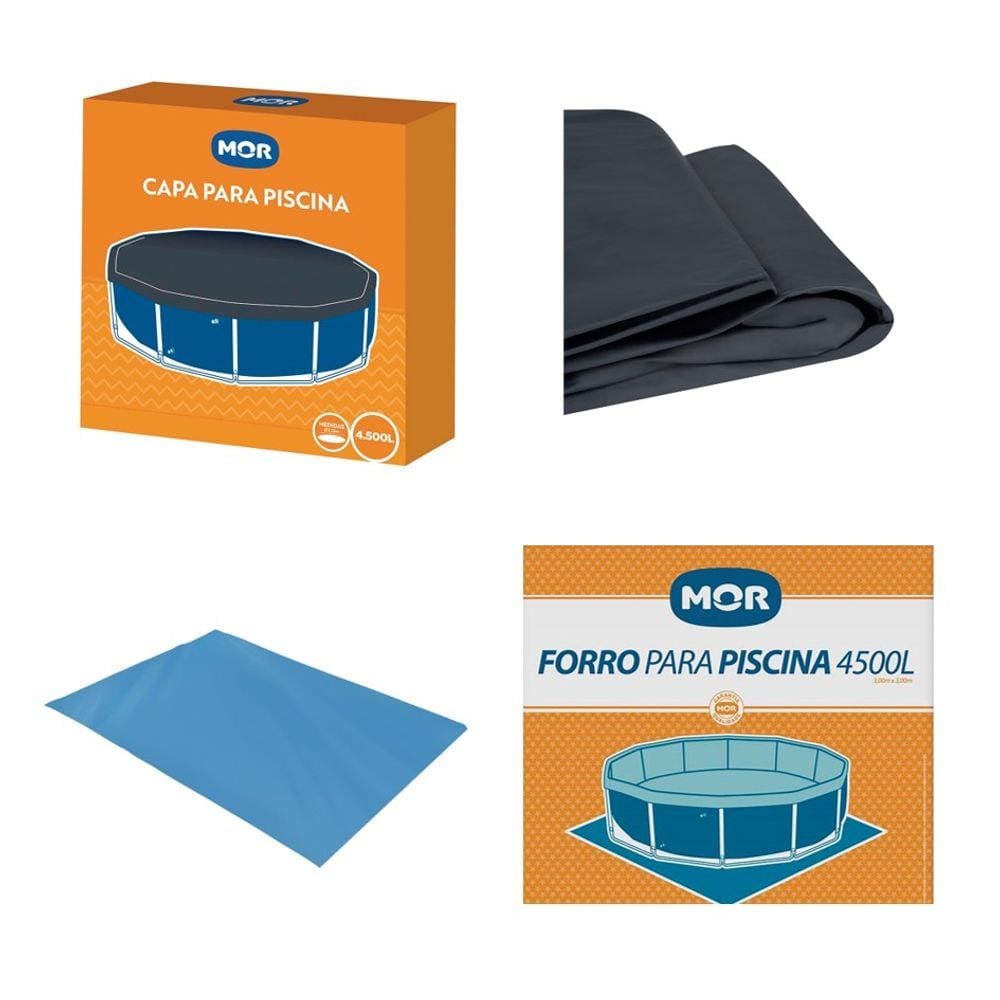 Kit Capa + Forro Para Piscina Estrutural Redonda 4500 Litros - Mor