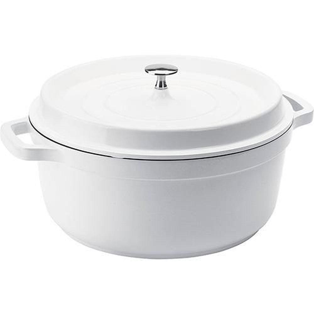 Caçarola Hércules Revestimento Ceramico Indução Branca 6,8L 29,5X13CM