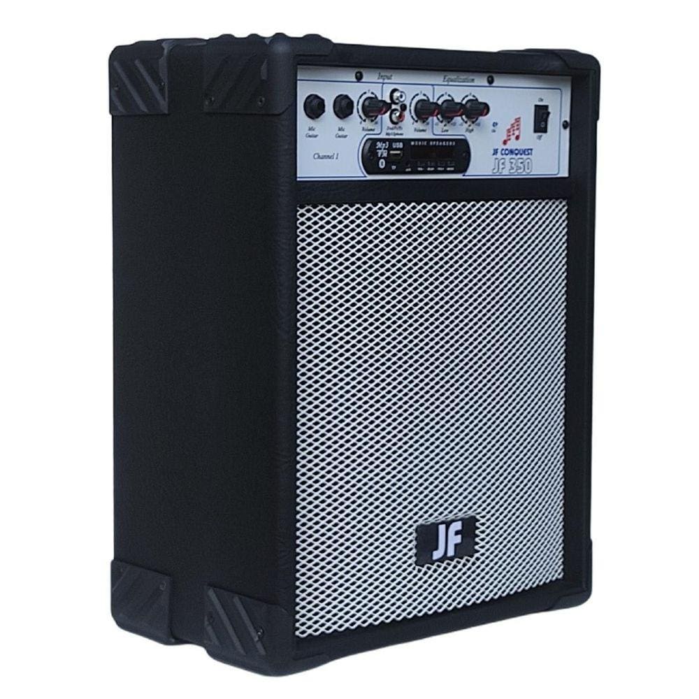 Caixa De Som Amplificada Violão Guitarra Microfone Preta