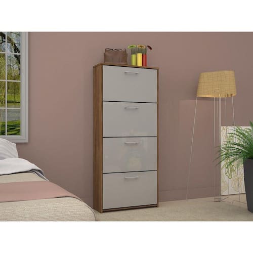 Menor preço em Sapateira Vertical Anne 4 Portas Canela Off White