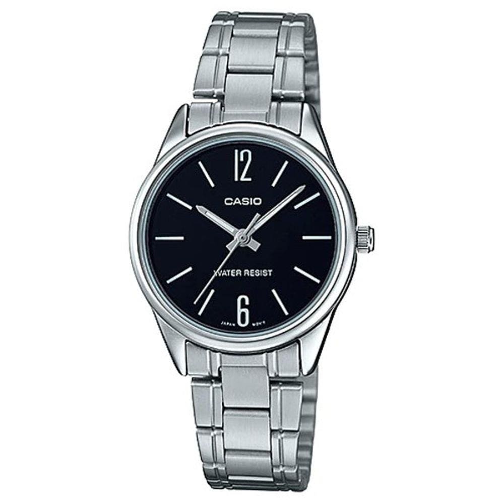 Relogio Feminino pequeno Prata com Fundo Preto