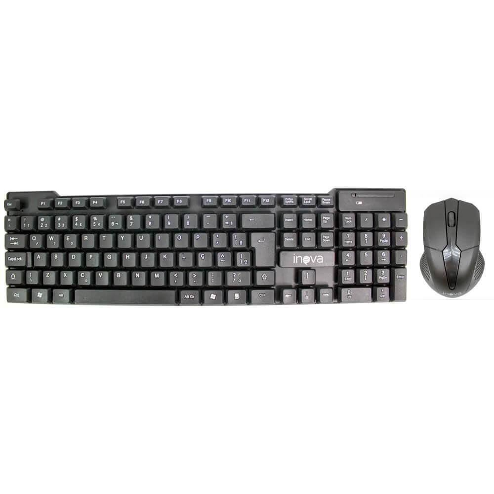 Kit Teclado Mouse Óptico 1200 Dpi Sem Fio 2.4G Nano
