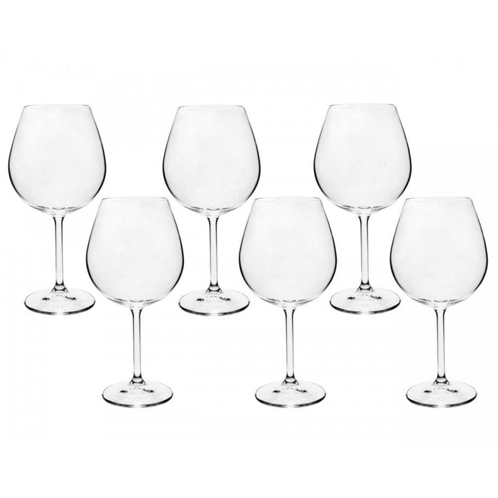Jogo 6 Taças de Vinho Bordeaux Gastro 650ml Cristal Bohemia