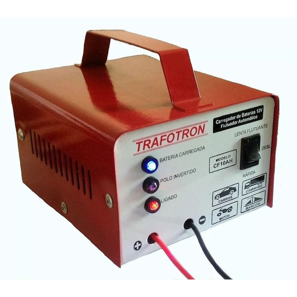 Carregador Bateria 12v 10ah Flutuante Carro Moto Cf10