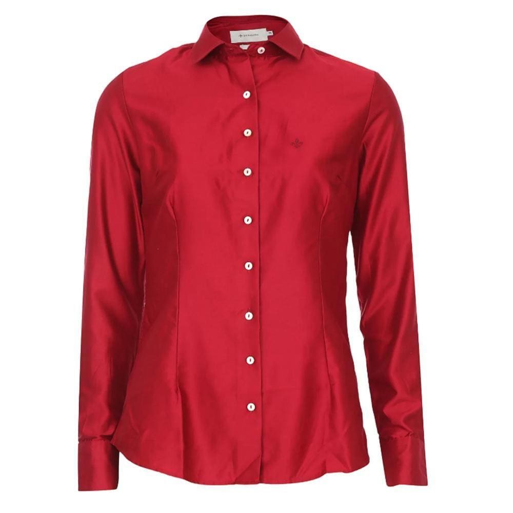 Camisa Ml Cetim Vermelha- Dudalina - Casual