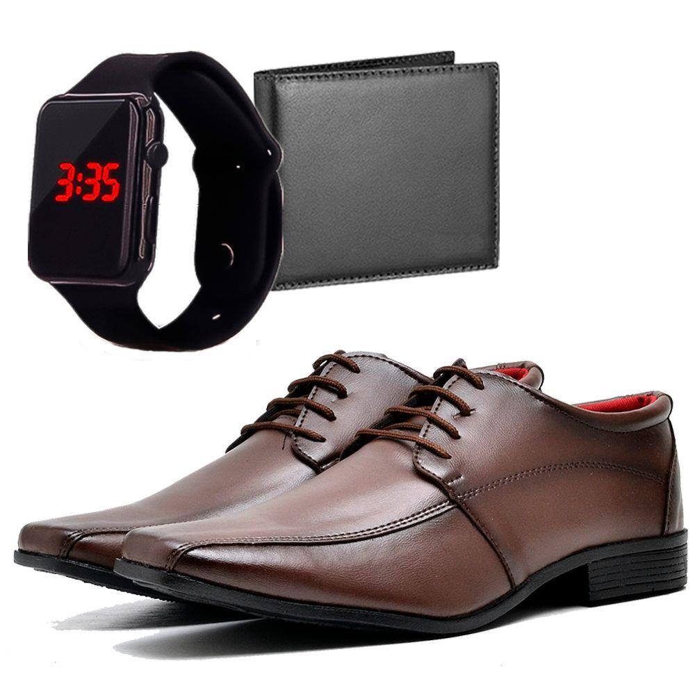 Sapato Social Masculinos Modern Com Carteira e Relógio DUBUY 804AB | Extra