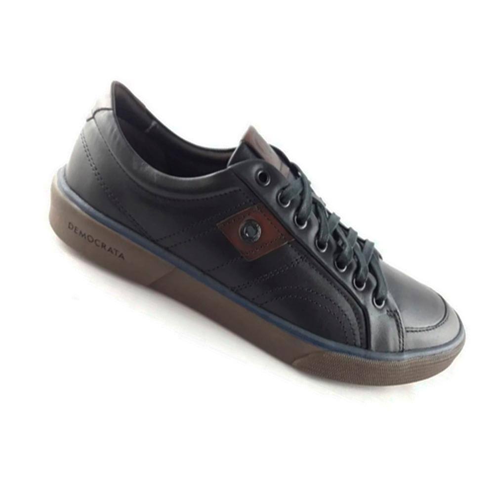 Sapatenis Couro Preto - Democrata - Casual | Extra