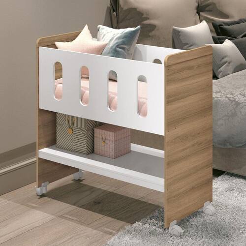 Mini Berço 3 em 1 93x94cm Escrivaninha e Trocador Zain Móveis Reller Branco Fosco com Mezzo Fosco Menor preço em Mini Berço 3 em 1 93x94cm Escrivaninha e Trocador Zain Móveis Reller Branco Fosco com Mezzo Fosco