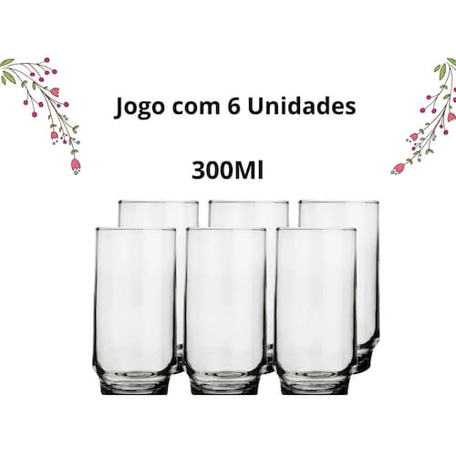 Jogo Copos Lights Long Drink 410mL 6 Peças Nadir