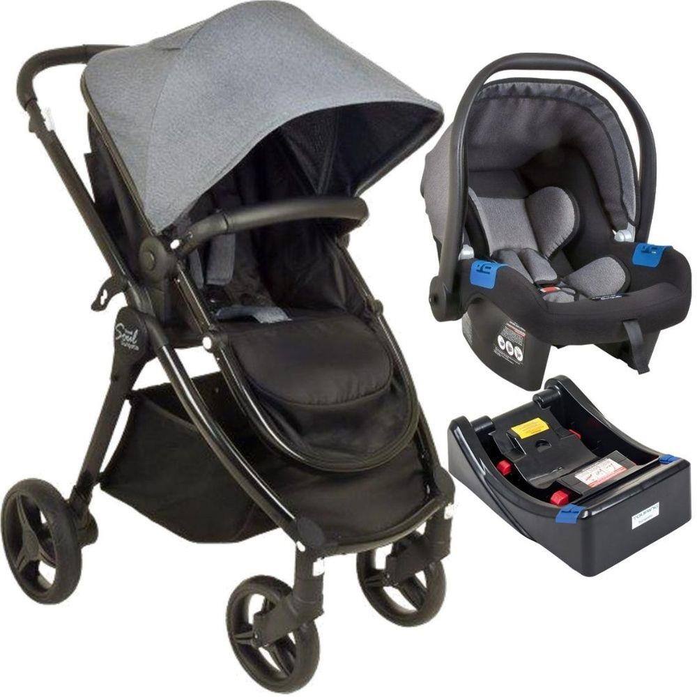 Carrinho Moises Bebe Conforto Base Burigotto Soul Gray Black | Extra